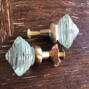 NEW Green Glass Drawer Cabinet Hardware Pulls